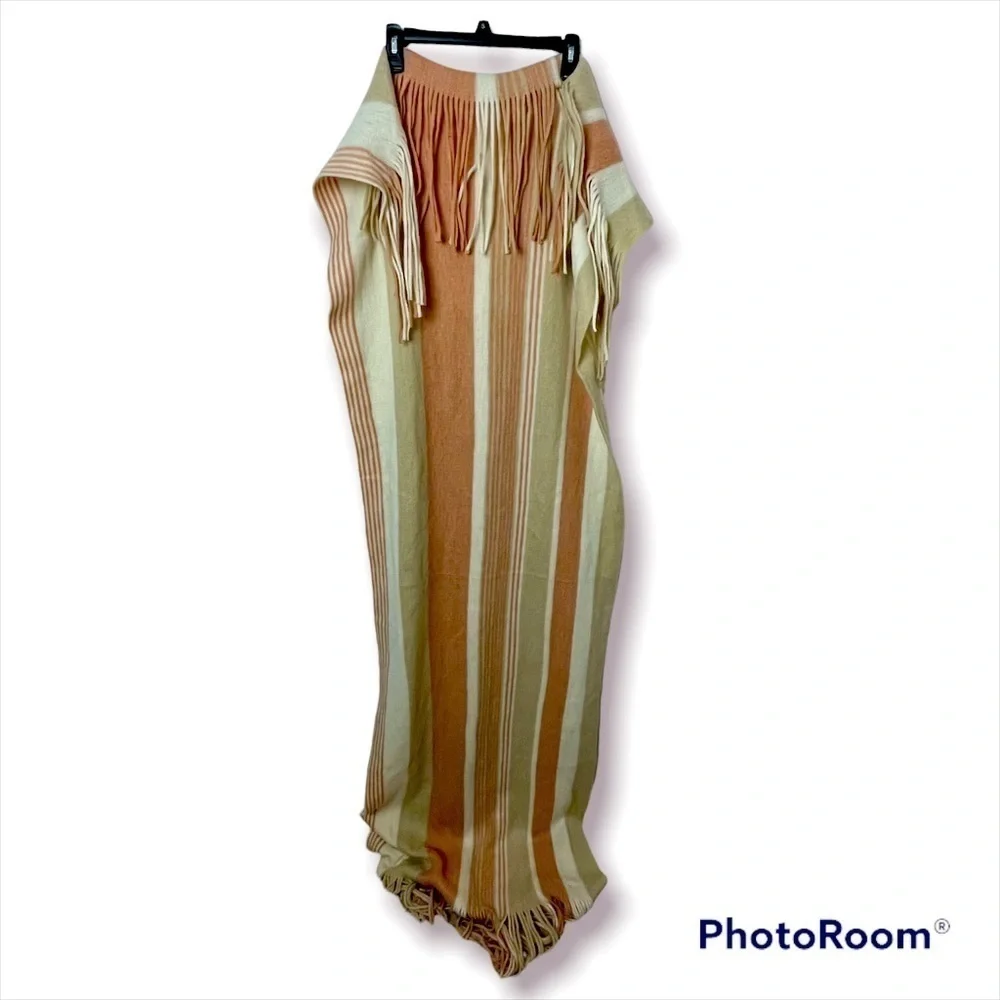 Free People Striped Wrap/Scarf | Tan, Cream, Orange | OS